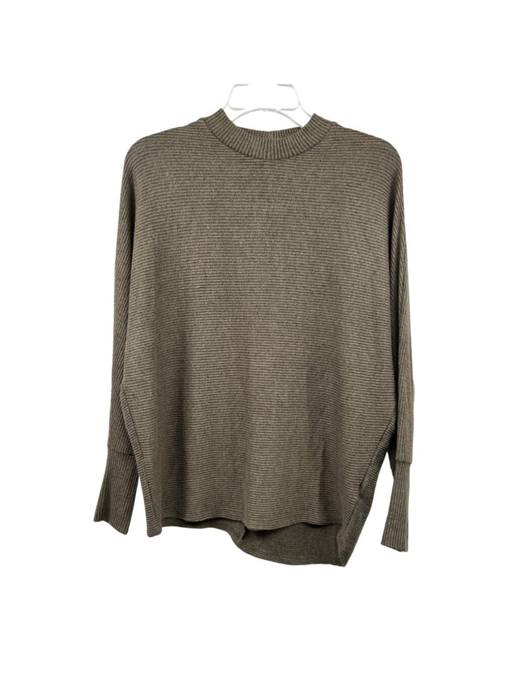 Hippie Rose Womens Ribbed Pullover Top Long Dolman Sleeve Green Small